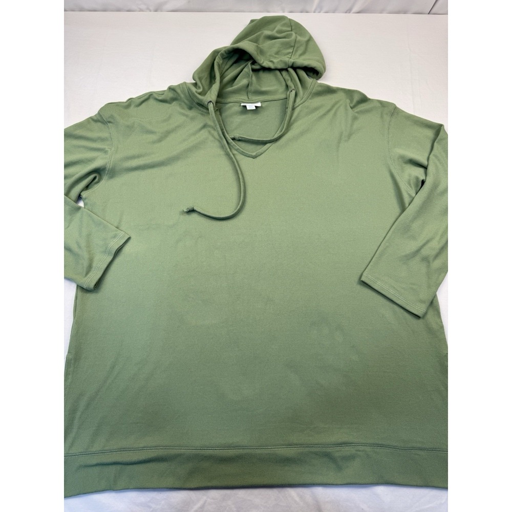 LuLaRoe 2XL Eliza Long Sleeve Top with Hood Sage Green GUC